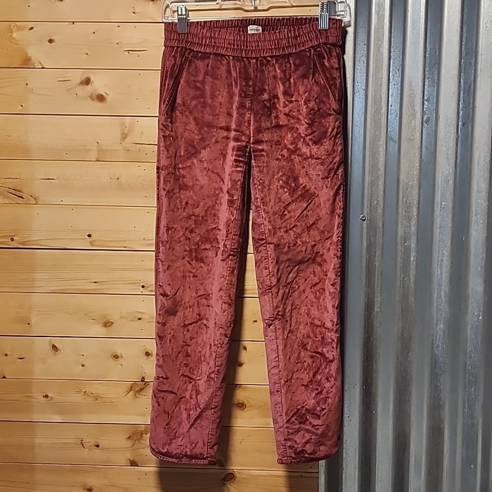 Madewell velvet maroon pants size XXS